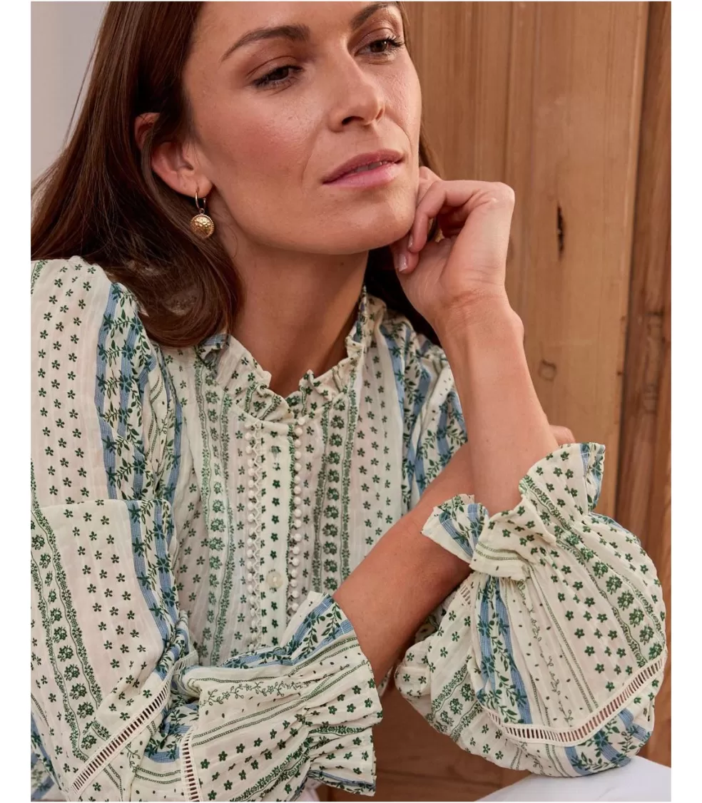 BLUSAS Y CAMISAS>Polin et moi Blusa Flor Mogor BEIGE