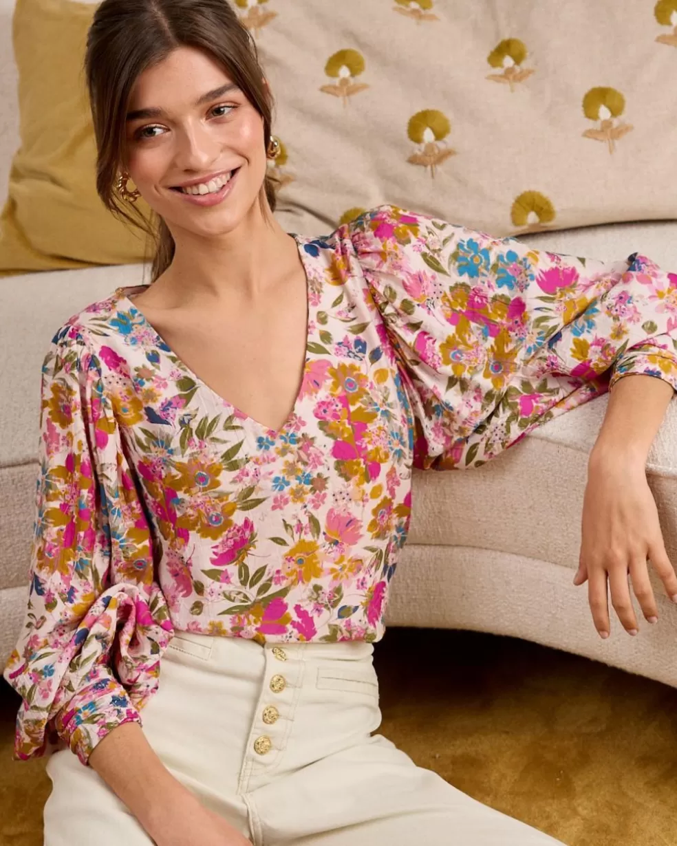 BLUSAS Y CAMISAS>Polin et moi Blusa Floral Rachel Rosa