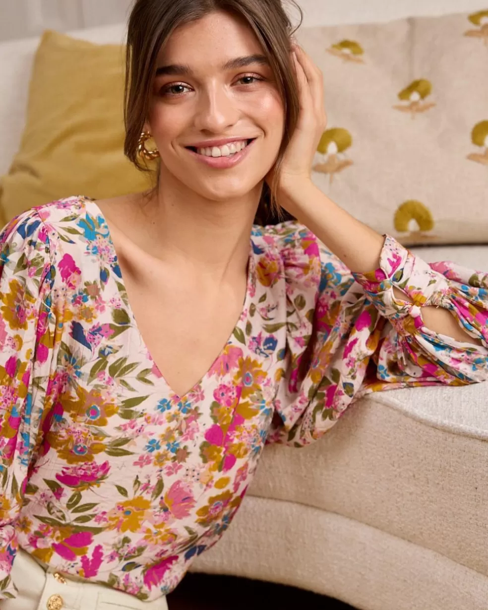 BLUSAS Y CAMISAS>Polin et moi Blusa Floral Rachel Rosa