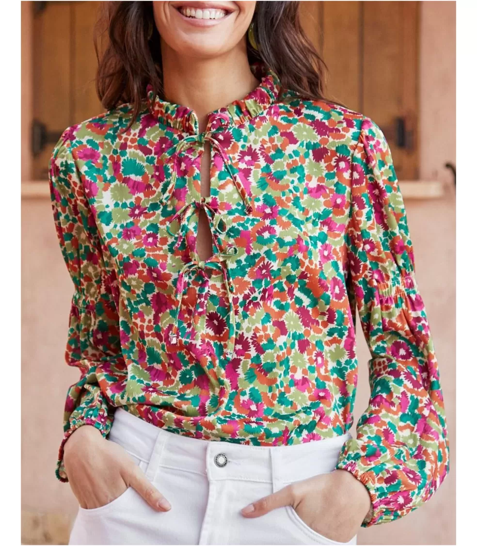 BLUSAS Y CAMISAS>Polin et moi Blusa Lazos Marria Verde esmeralda