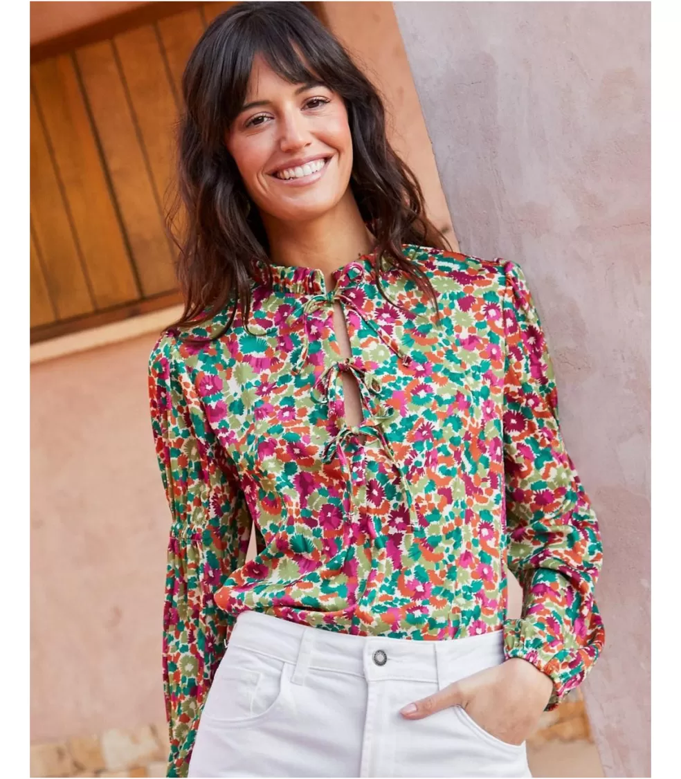 BLUSAS Y CAMISAS>Polin et moi Blusa Lazos Marria Verde esmeralda