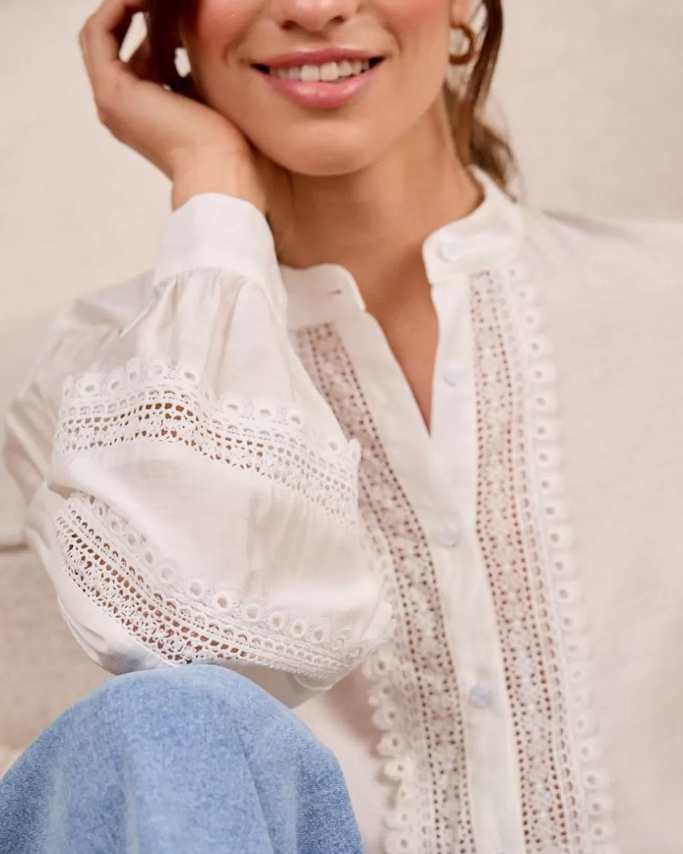 BLUSAS Y CAMISAS>Polin et moi Blusa Mangas Dorintia BLANCO