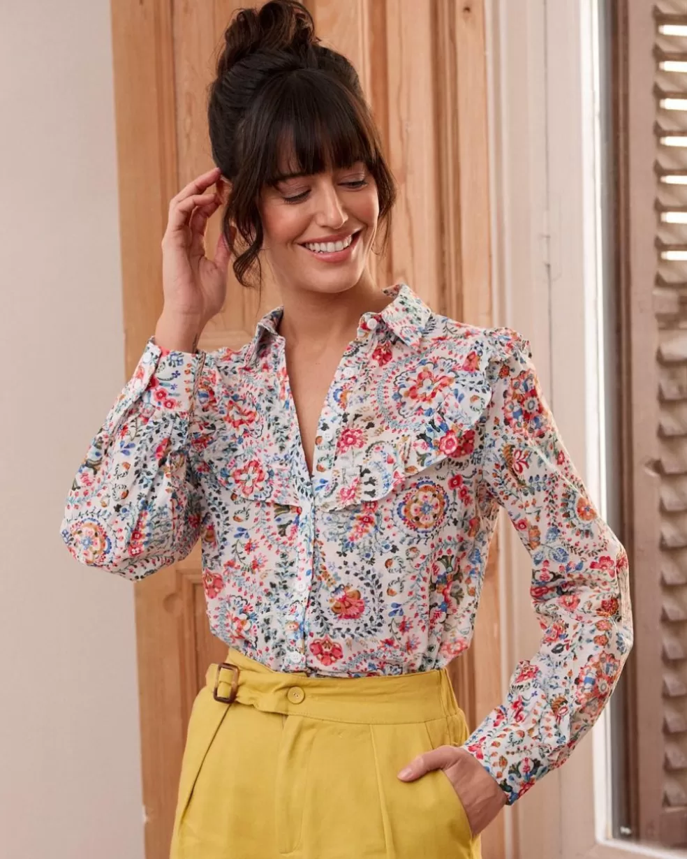 BLUSAS Y CAMISAS>Polin et moi Blusa Volante Volamia Blanco