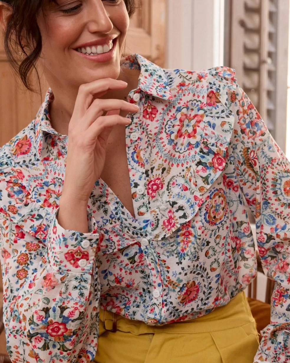 BLUSAS Y CAMISAS>Polin et moi Blusa Volante Volamia Blanco