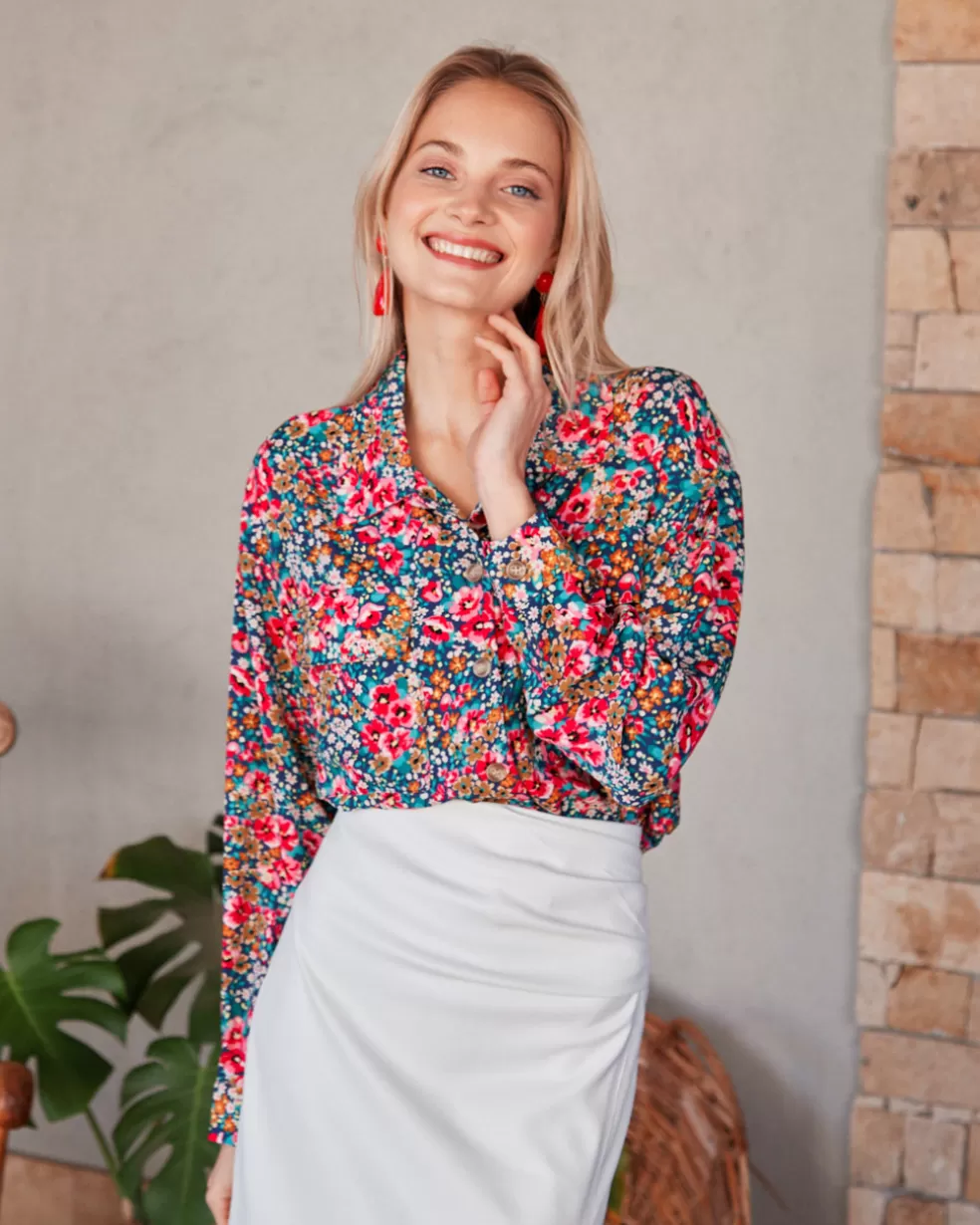 BLUSAS Y CAMISAS>Polin et moi Camisa Bolsillos Ayende Verde esmeralda