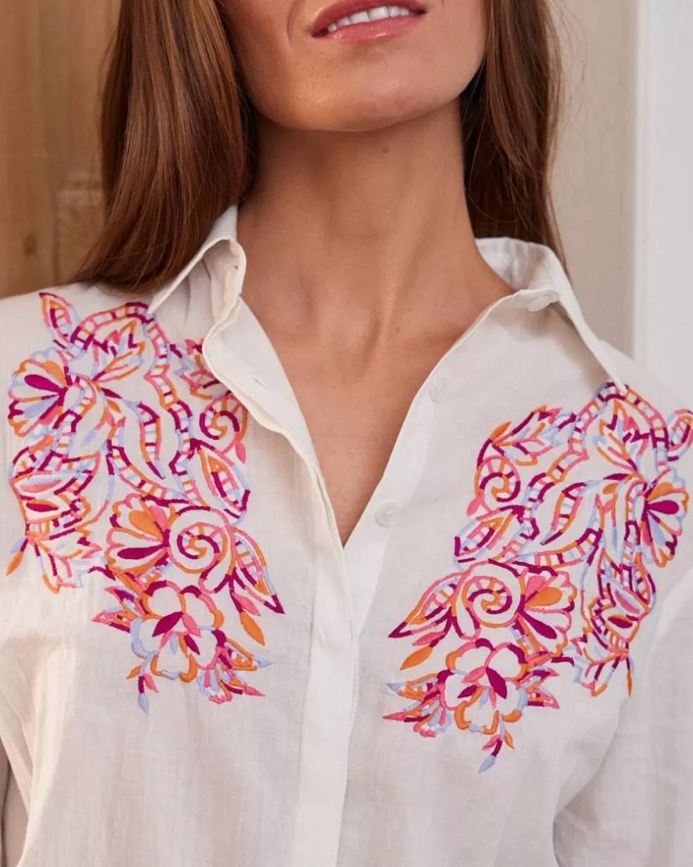 BLUSAS Y CAMISAS>Polin et moi Camisa Bordados Kathia Blanco