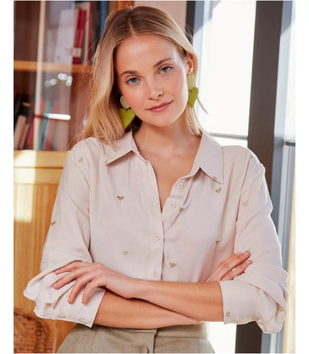 BLUSAS Y CAMISAS>Polin et moi Camisa Corazón Romy BEIGE