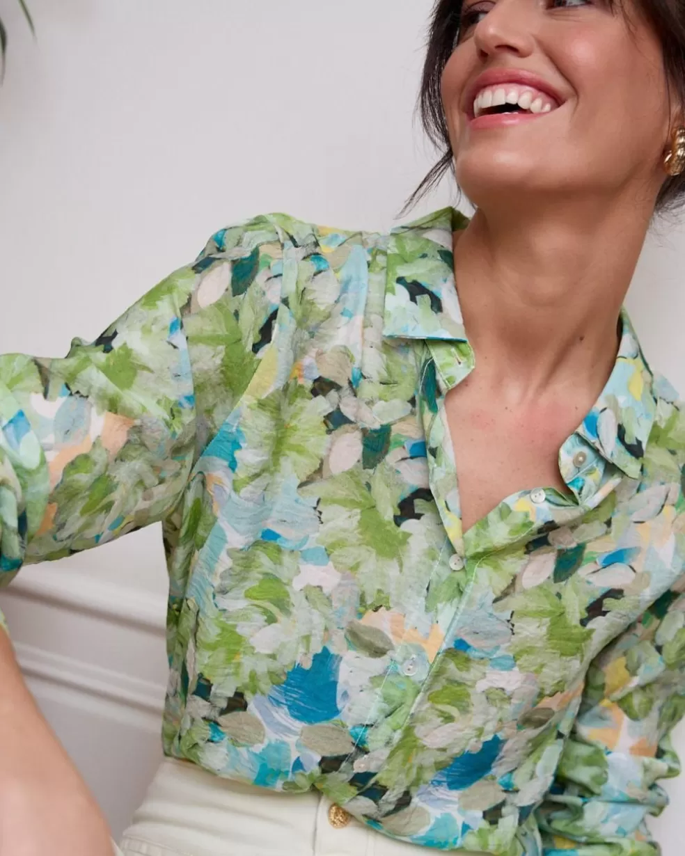 BLUSAS Y CAMISAS>Polin et moi Camisa Estampada Violet Lima