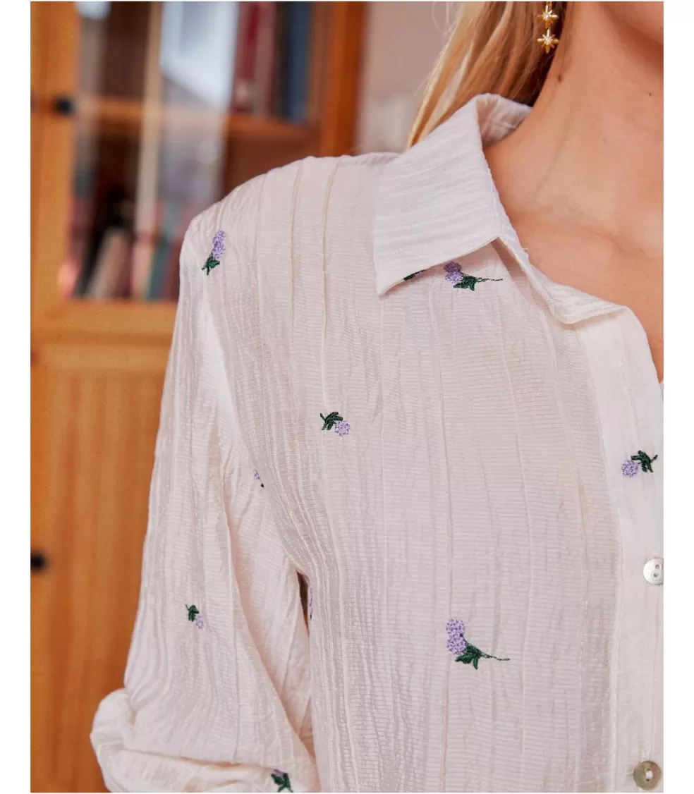 BLUSAS Y CAMISAS>Polin et moi Camisa Flores Silda blanco