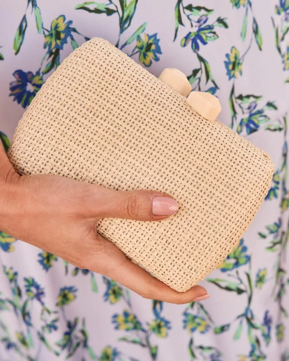 BOLSOS | COMPLEMENTOS>Polin et moi Clutch Rafia Darcy BEIGE