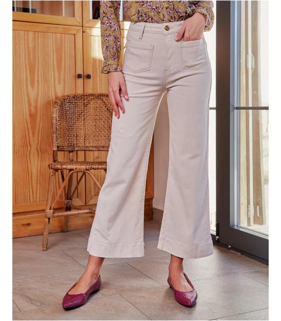 PANTALONES>Polin et moi Denim Ancho Amparo Crudo