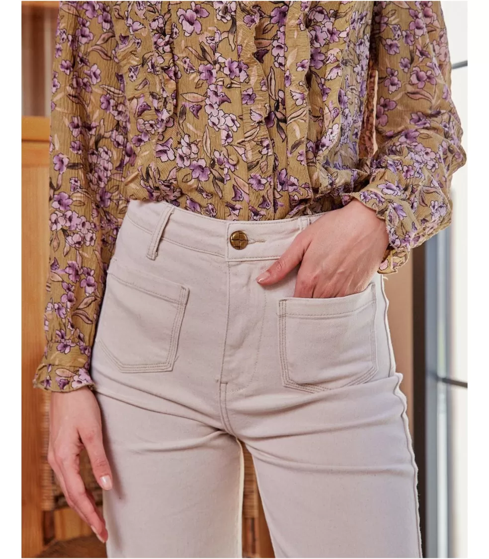PANTALONES>Polin et moi Denim Ancho Amparo Crudo