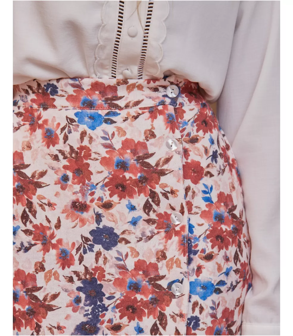 FALDAS>Polin et moi Falda Flores Aima Rosa