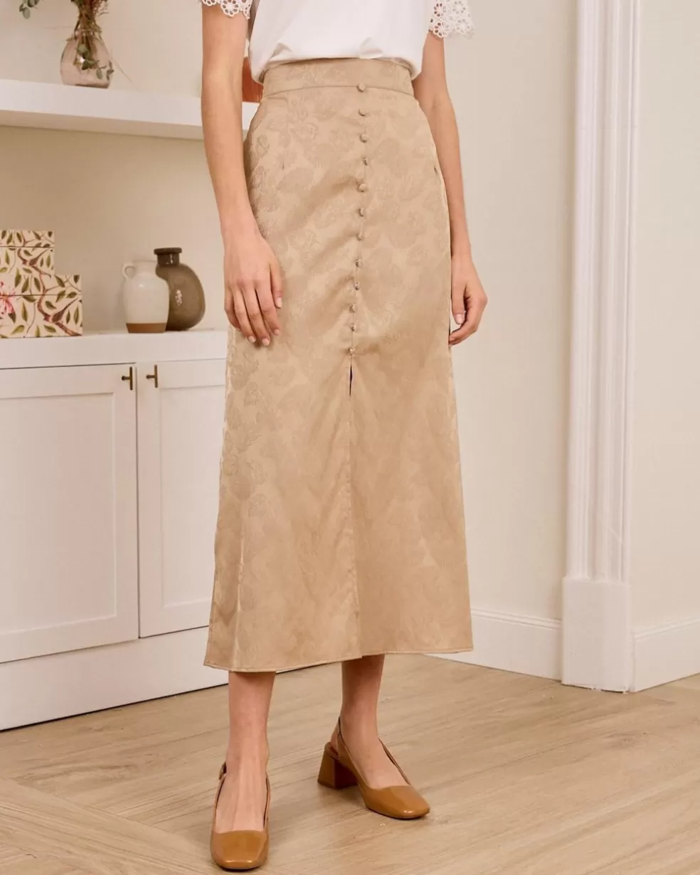 FALDAS>Polin et moi Falda Midi Piluca Taupe