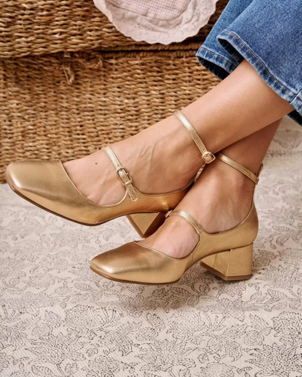 ZAPATOS DE TACÓN | FERIA>Polin et moi Mary Jane Hebilla Carima Oro