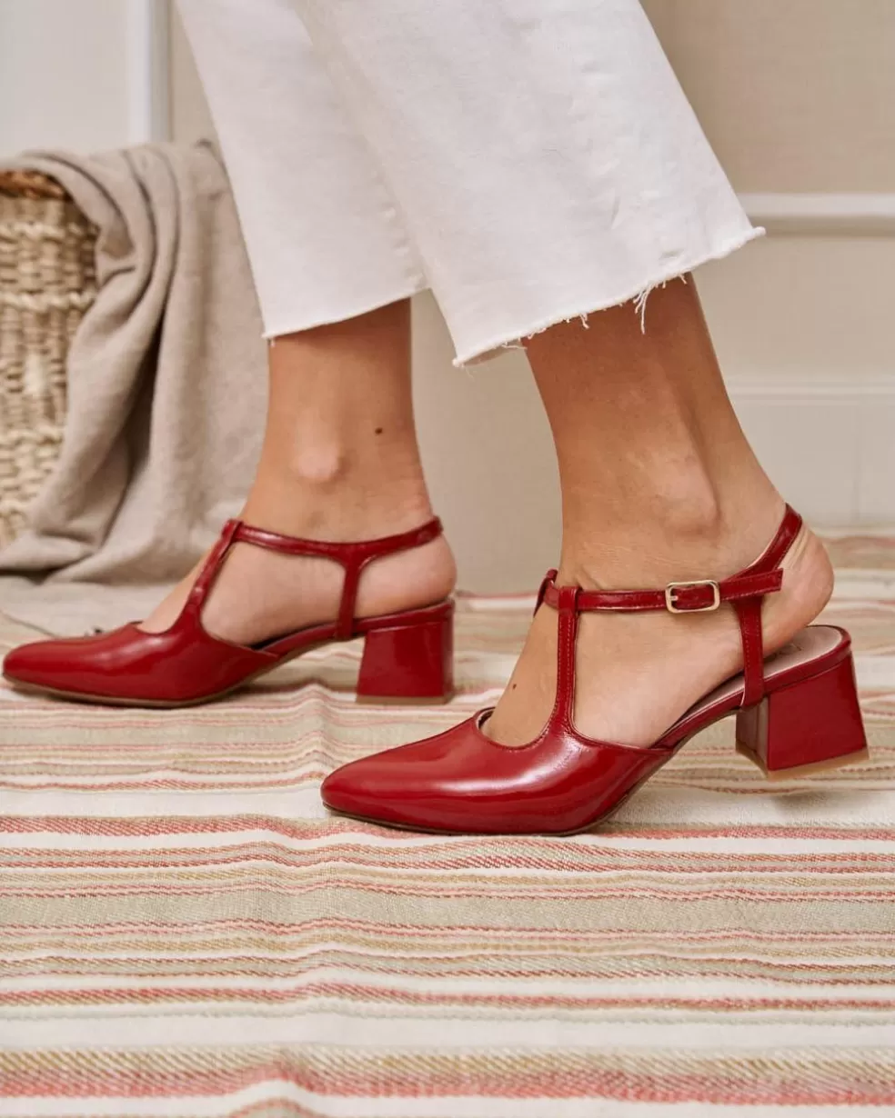 ZAPATOS DE TACÓN>Polin et moi Mary Jane Punta Eria Cereza