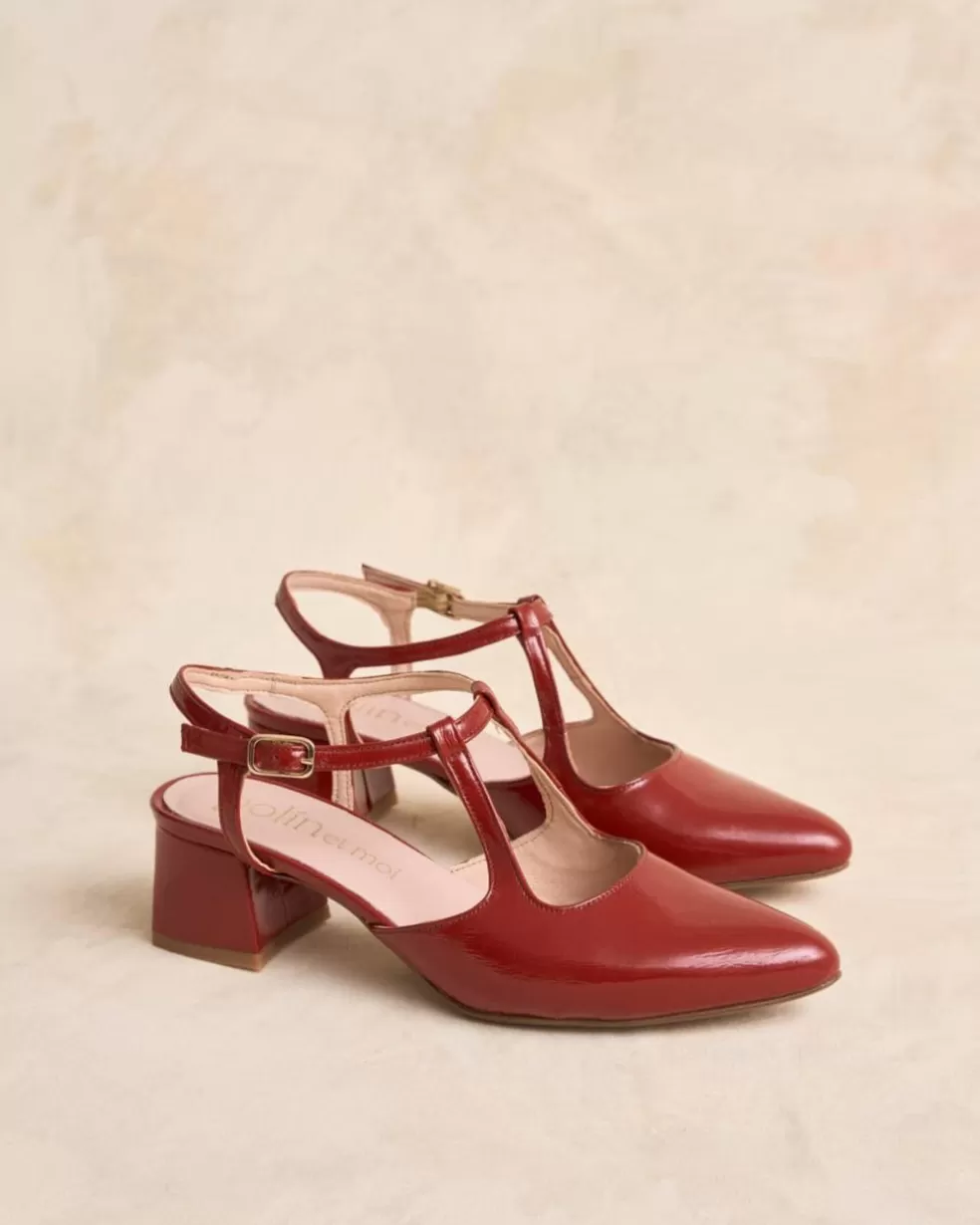 ZAPATOS DE TACÓN>Polin et moi Mary Jane Punta Eria Cereza
