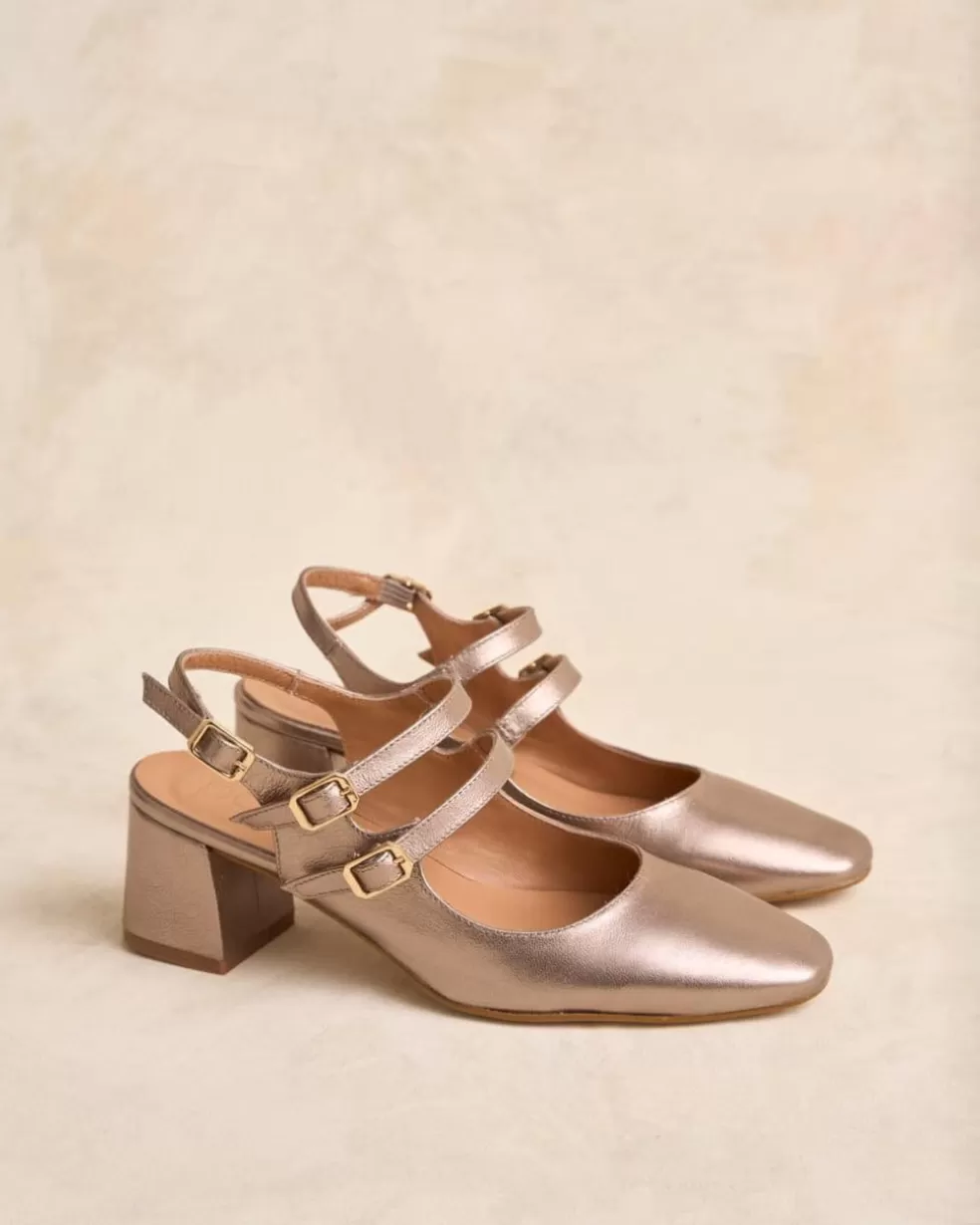 ZAPATOS DE TACÓN>Polin et moi Mary Jane Tacón Cesia Bronce