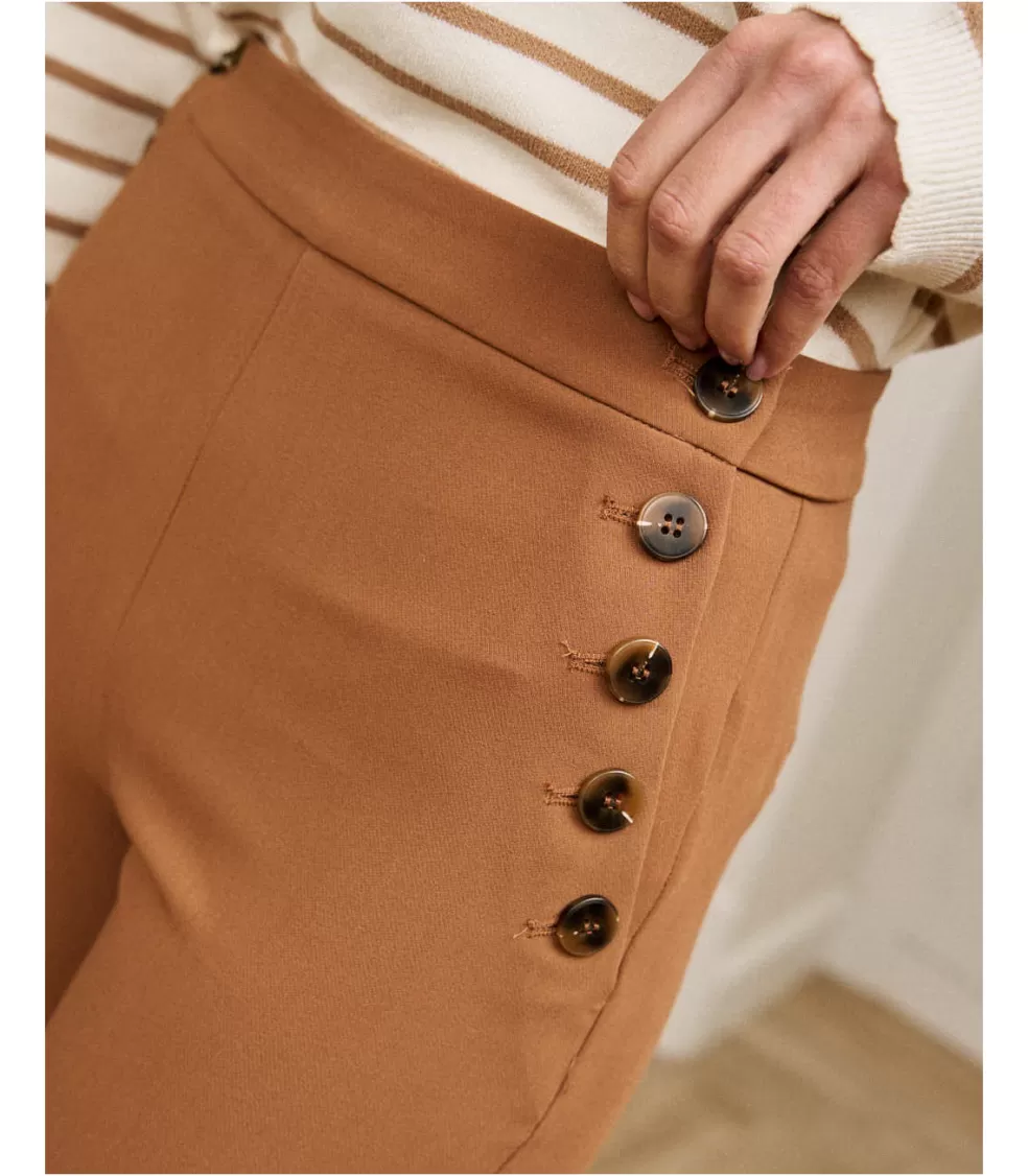 PANTALONES>Polin et moi Pantalón Botones Anadi Marrón