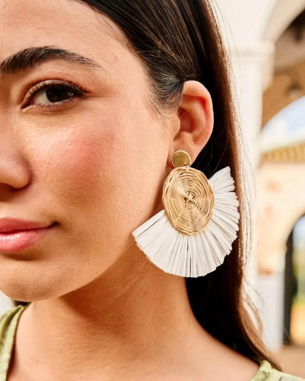 BISUTERÍA | FERIA>Polin et moi Pendientes Flecos Mirna blanco