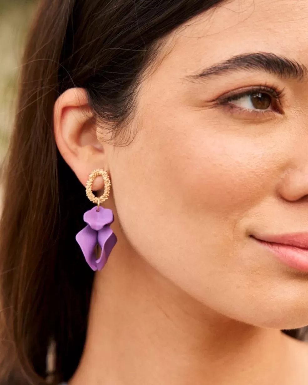 COMPLEMENTOS | BISUTERÍA>Polin et moi Pendientes Flor Ariel Morado
