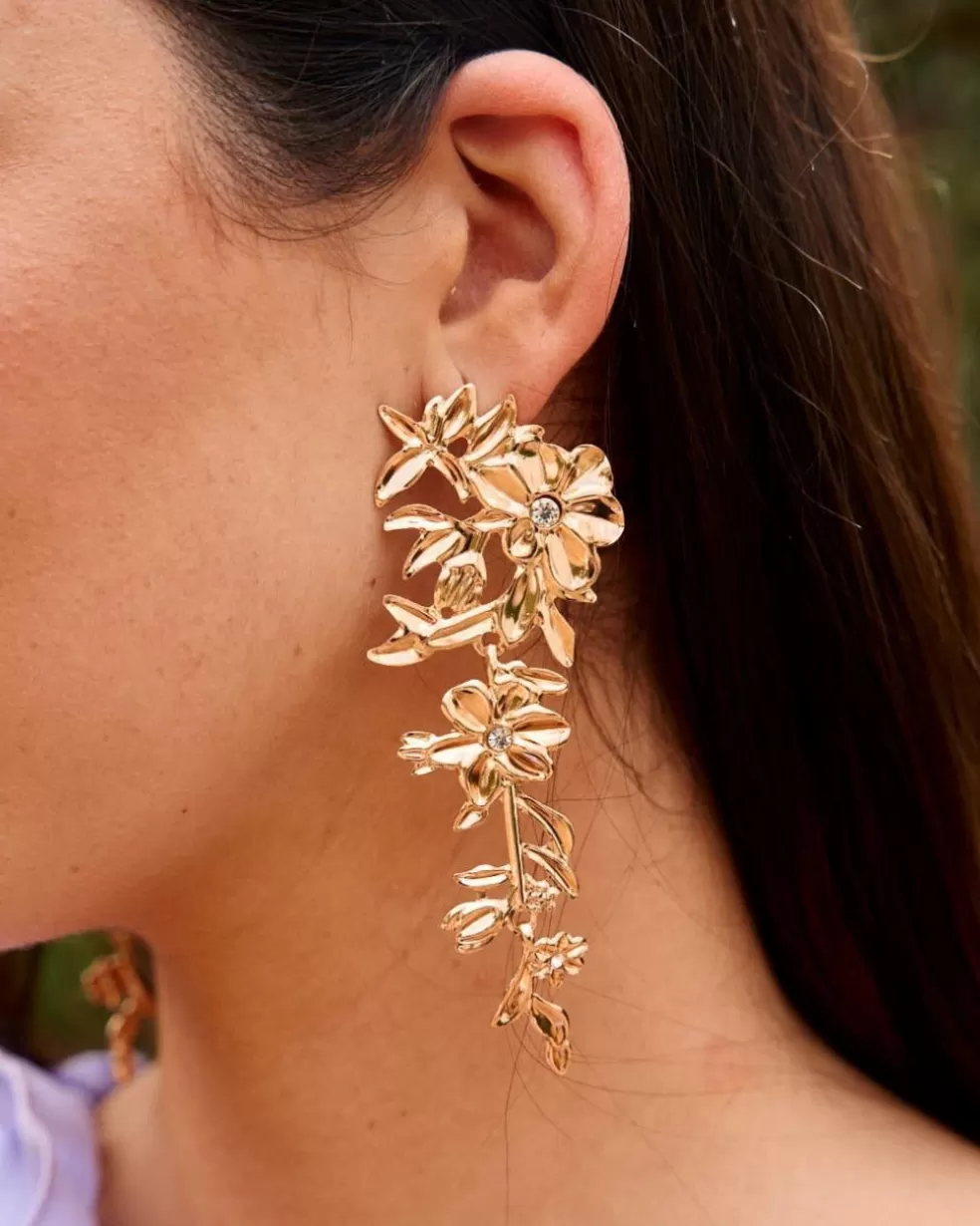 BISUTERÍA | FERIA>Polin et moi Pendientes Flores Mariona Oro