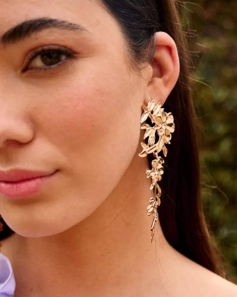 BISUTERÍA | FERIA>Polin et moi Pendientes Flores Mariona Oro