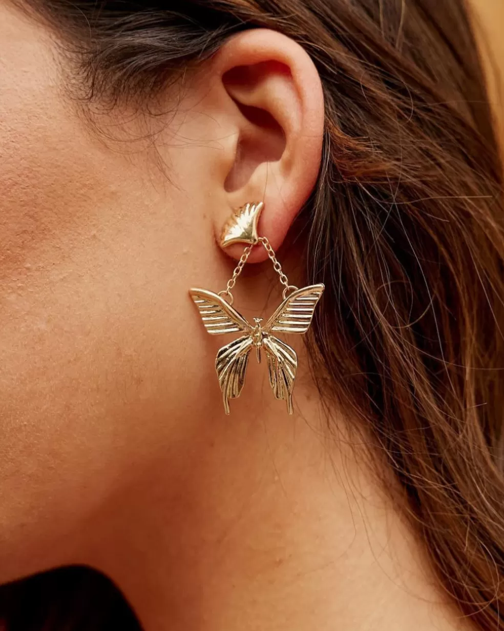 BISUTERÍA>Polin et moi Pendientes Mariposa Mariela ORO/PLATINO