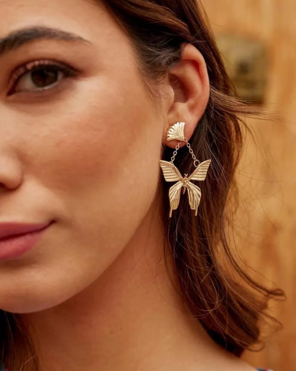 BISUTERÍA>Polin et moi Pendientes Mariposa Mariela ORO/PLATINO