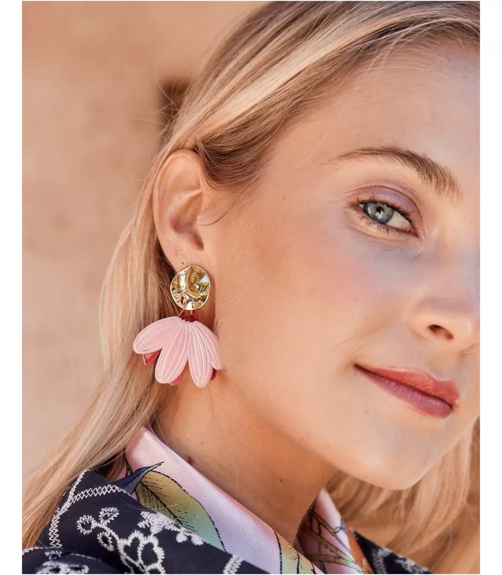 BISUTERÍA>Polin et moi Pendientes Petalo ura Rosa