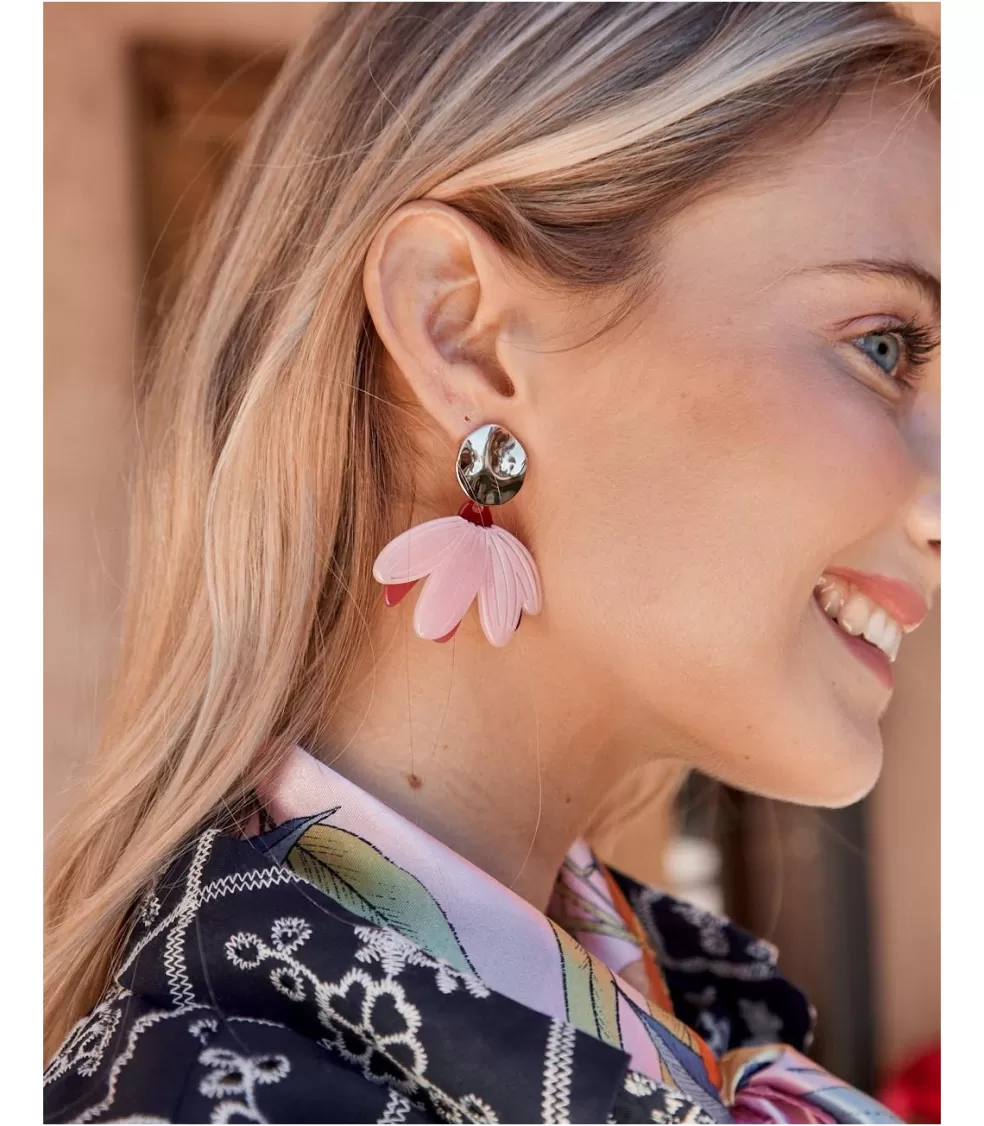 BISUTERÍA>Polin et moi Pendientes Petalo ura Rosa