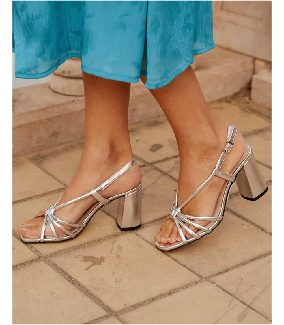 SANDALIAS | CALZADO>Polin et moi Sandalia Nudo Milana plata/plomo