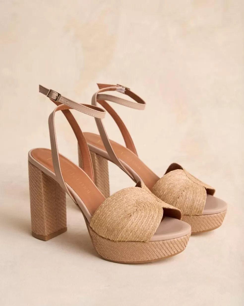 SANDALIAS | FERIA>Polin et moi Sandalia Rafia Navia beige