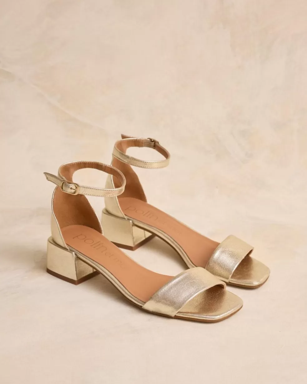 SANDALIAS | FERIA>Polin et moi Sandalia Tacón Plania Oro