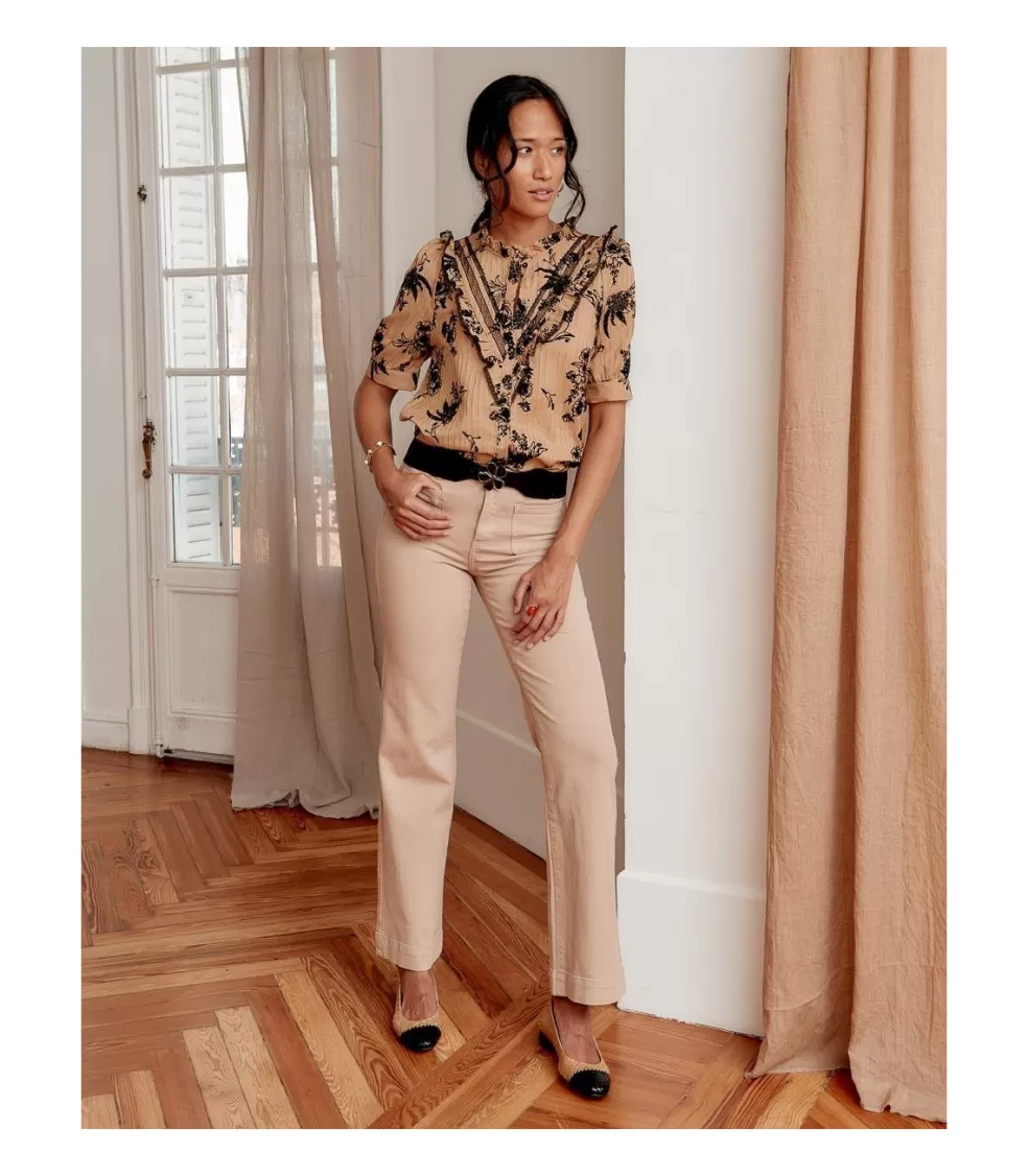 PANTALONES>Polin et moi Vaquero Bolsillos Lomena Beige