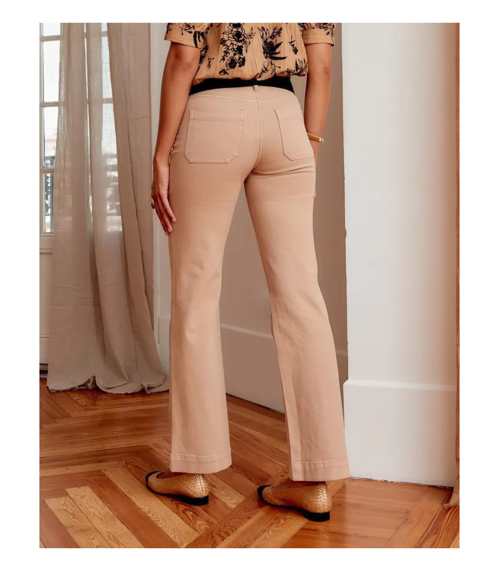 PANTALONES>Polin et moi Vaquero Bolsillos Lomena Beige