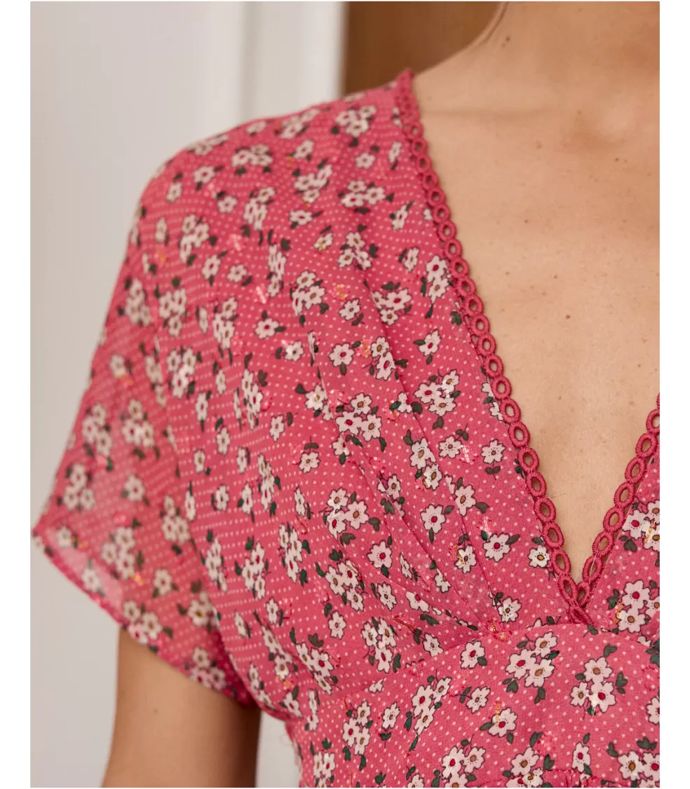 VESTIDOS Y MONOS>Polin et moi Vestido Brillante Estrella Rosa