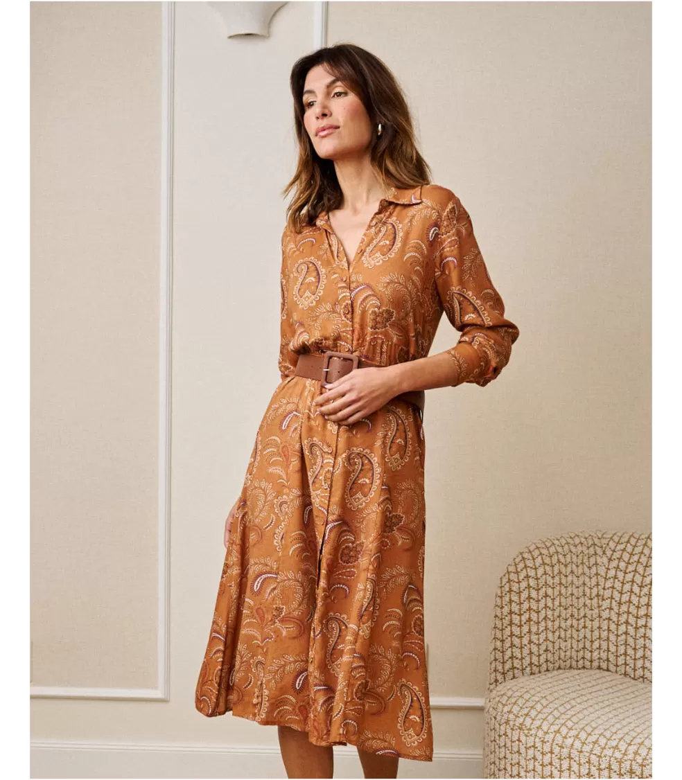 VESTIDOS Y MONOS>Polin et moi Vestido Camisero Carmiña ocre