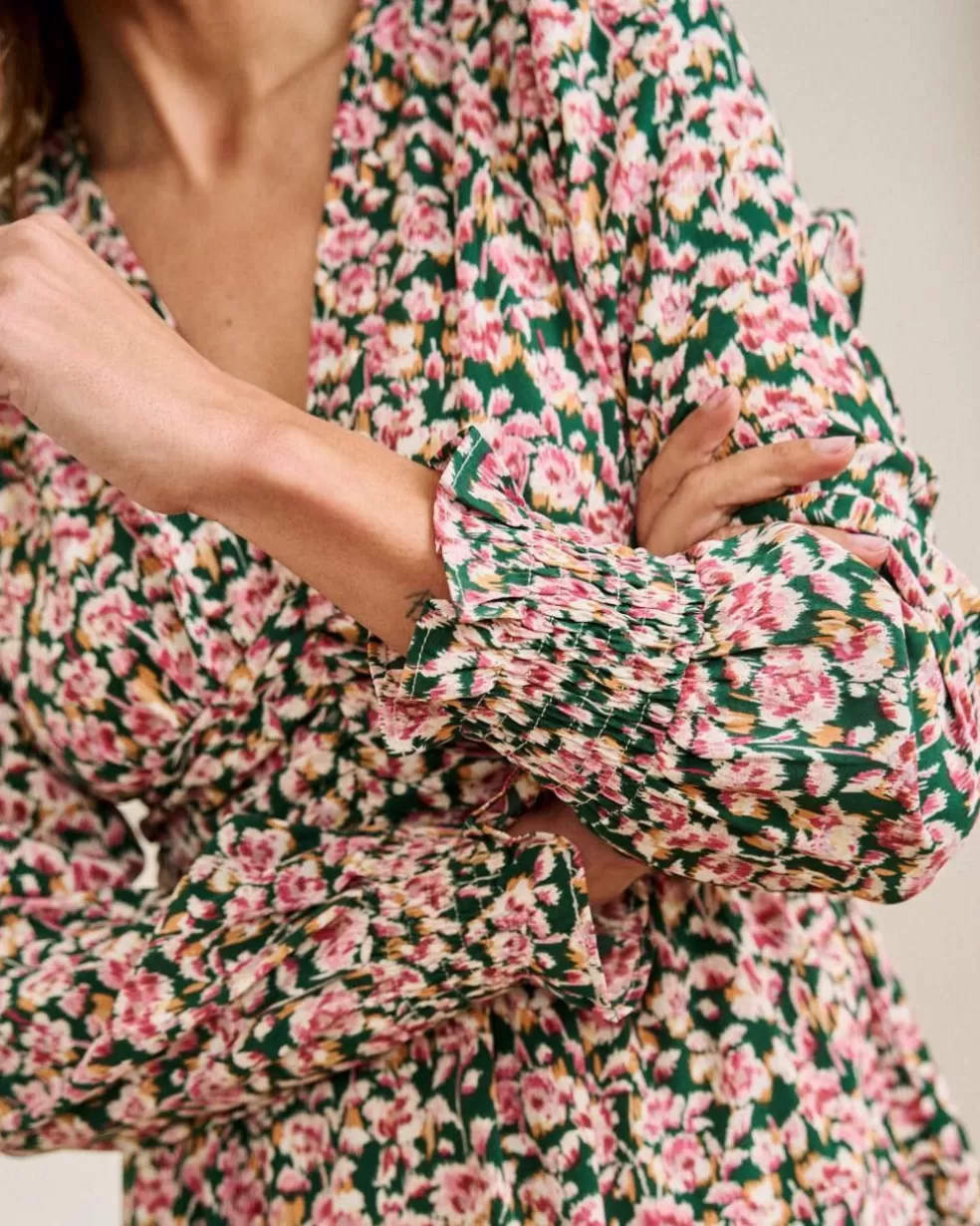 VESTIDOS Y MONOS>Polin et moi Vestido Corto Drapeda verde esmeralda
