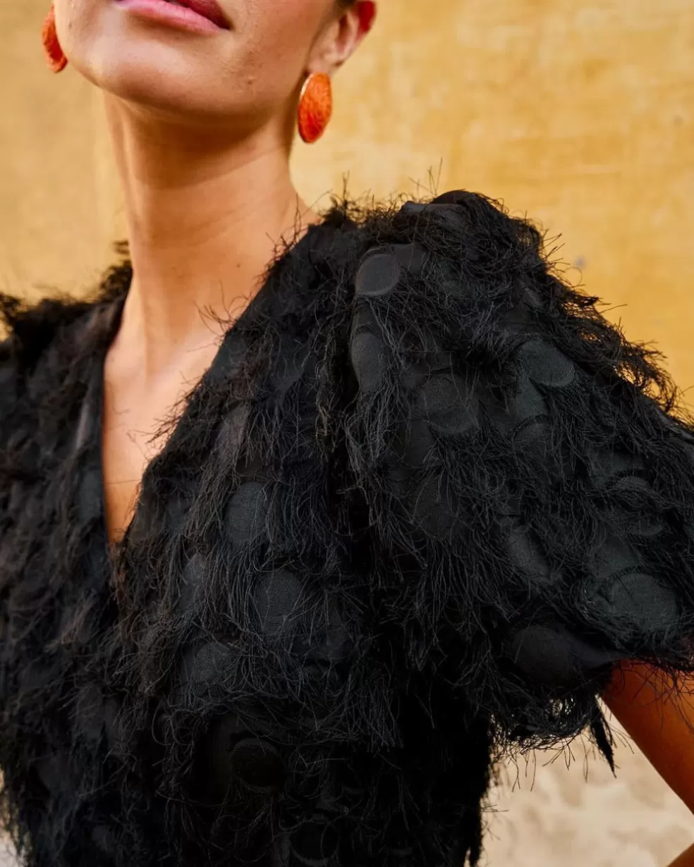 FERIA>Polin et moi Vestido Flecos Ilargi negro
