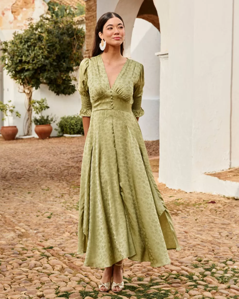 FERIA | VESTIDOS INVITADA>Polin et moi Vestido Flores Anara Eucalipto