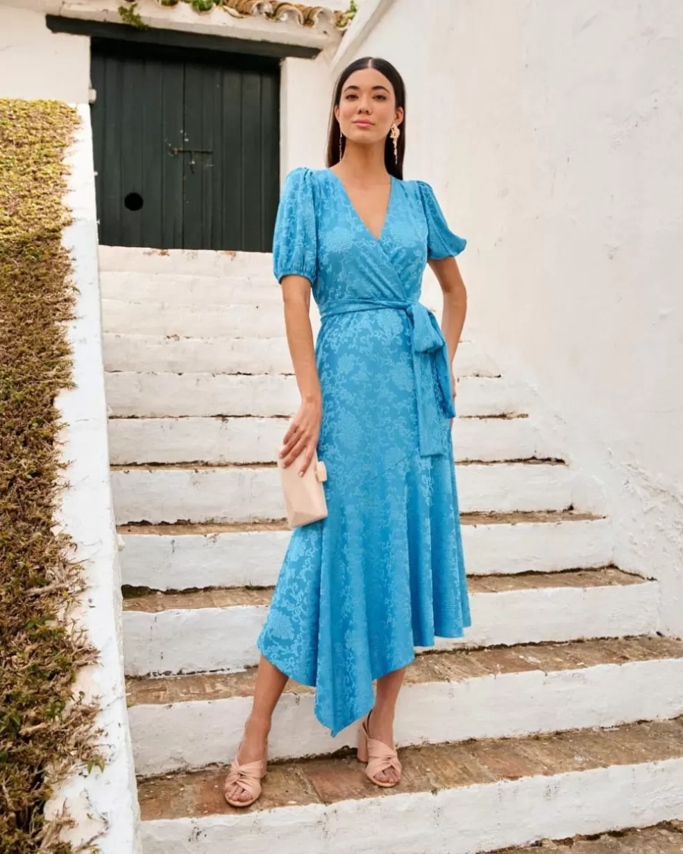 FERIA | VESTIDOS INVITADA>Polin et moi Vestido Flores Indi Celeste