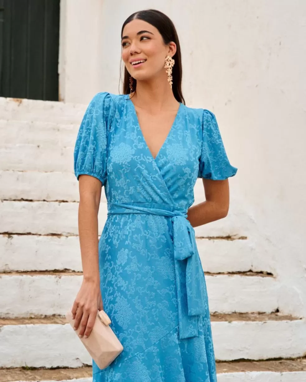 FERIA | VESTIDOS INVITADA>Polin et moi Vestido Flores Indi Celeste