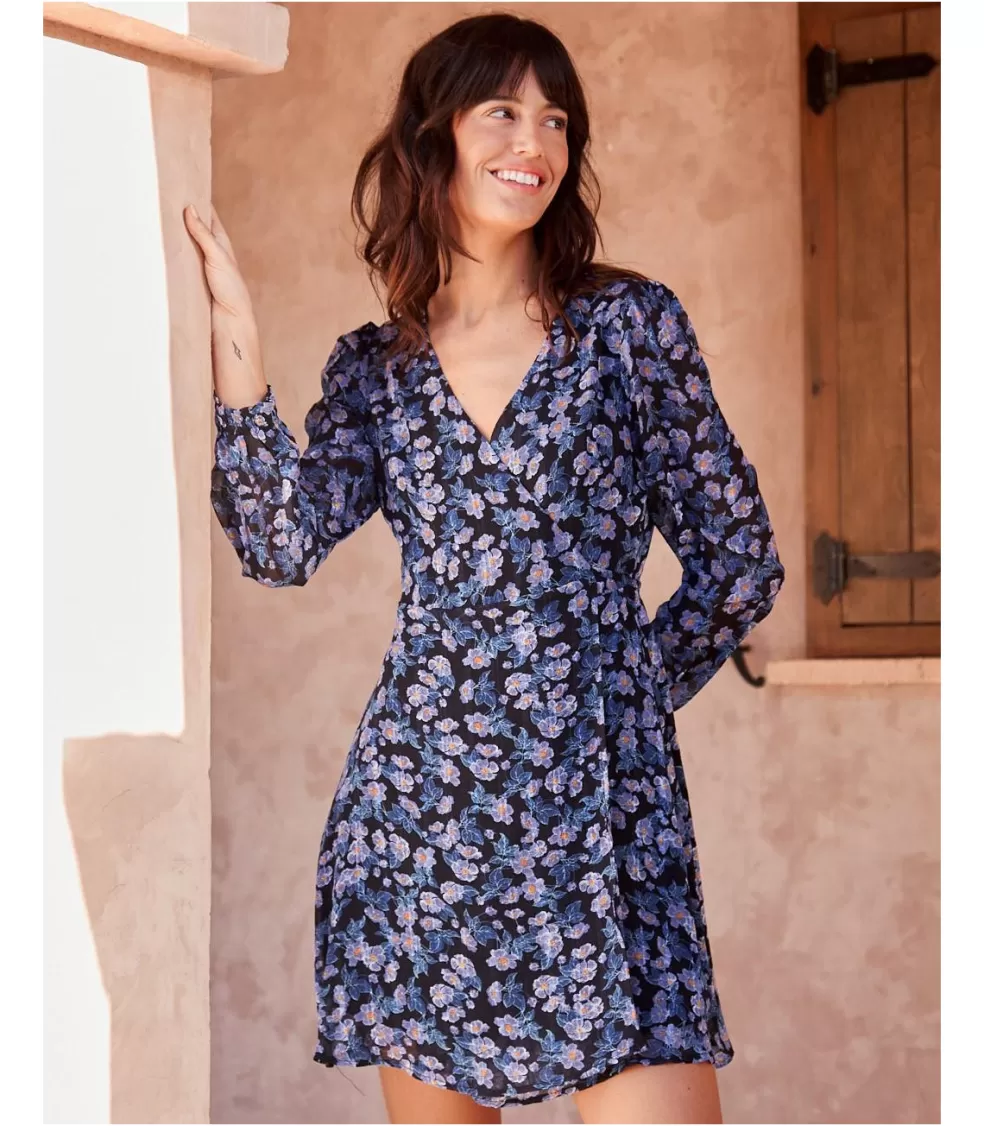 VESTIDOS Y MONOS>Polin et moi Vestido Flores Xeima negro