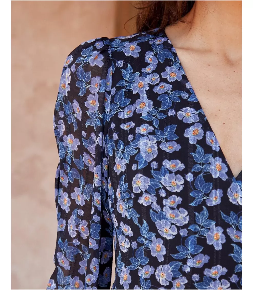 VESTIDOS Y MONOS>Polin et moi Vestido Flores Xeima negro