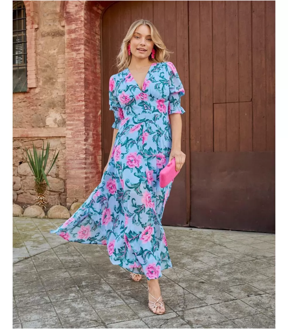 FERIA | VESTIDOS INVITADA>Polin et moi Vestido Largo Eir Celeste