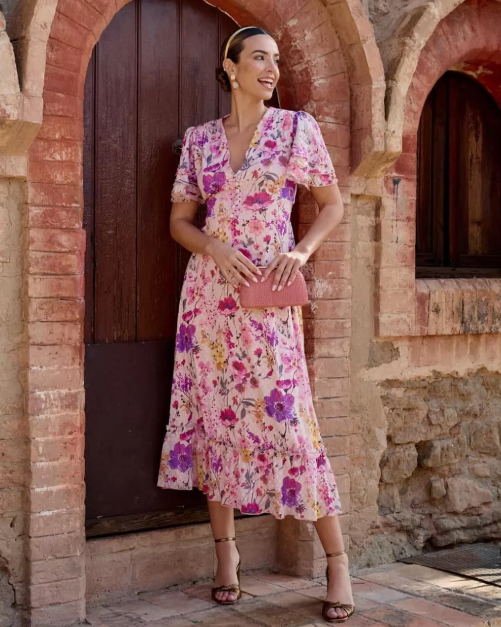 FERIA | VESTIDOS INVITADA>Polin et moi Vestido Largo Elise Rosa