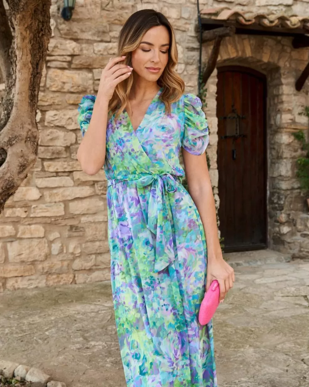 FERIA | VESTIDOS INVITADA>Polin et moi Vestido Largo Nila VERDE BOSQUE