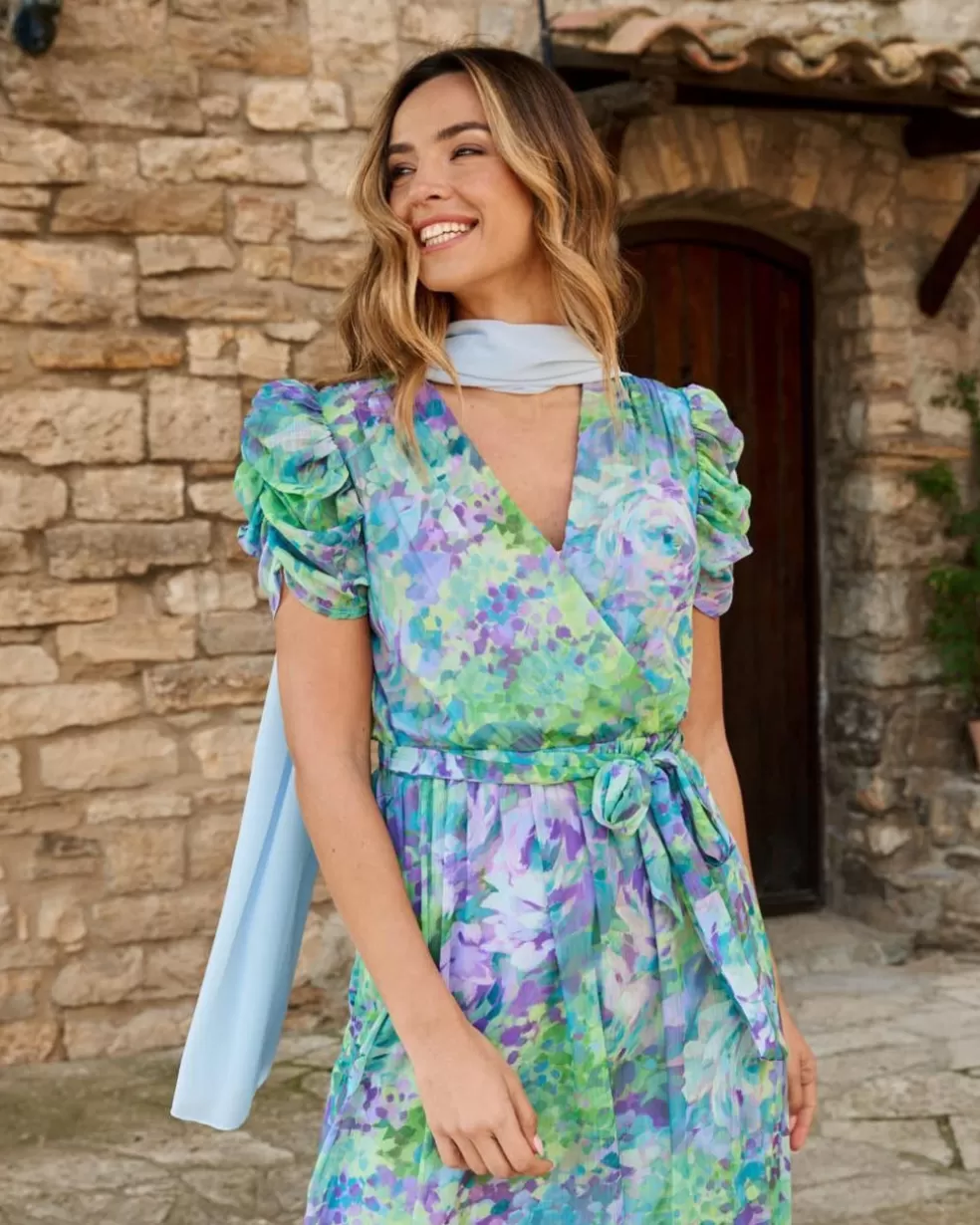 FERIA | VESTIDOS INVITADA>Polin et moi Vestido Largo Nila VERDE BOSQUE