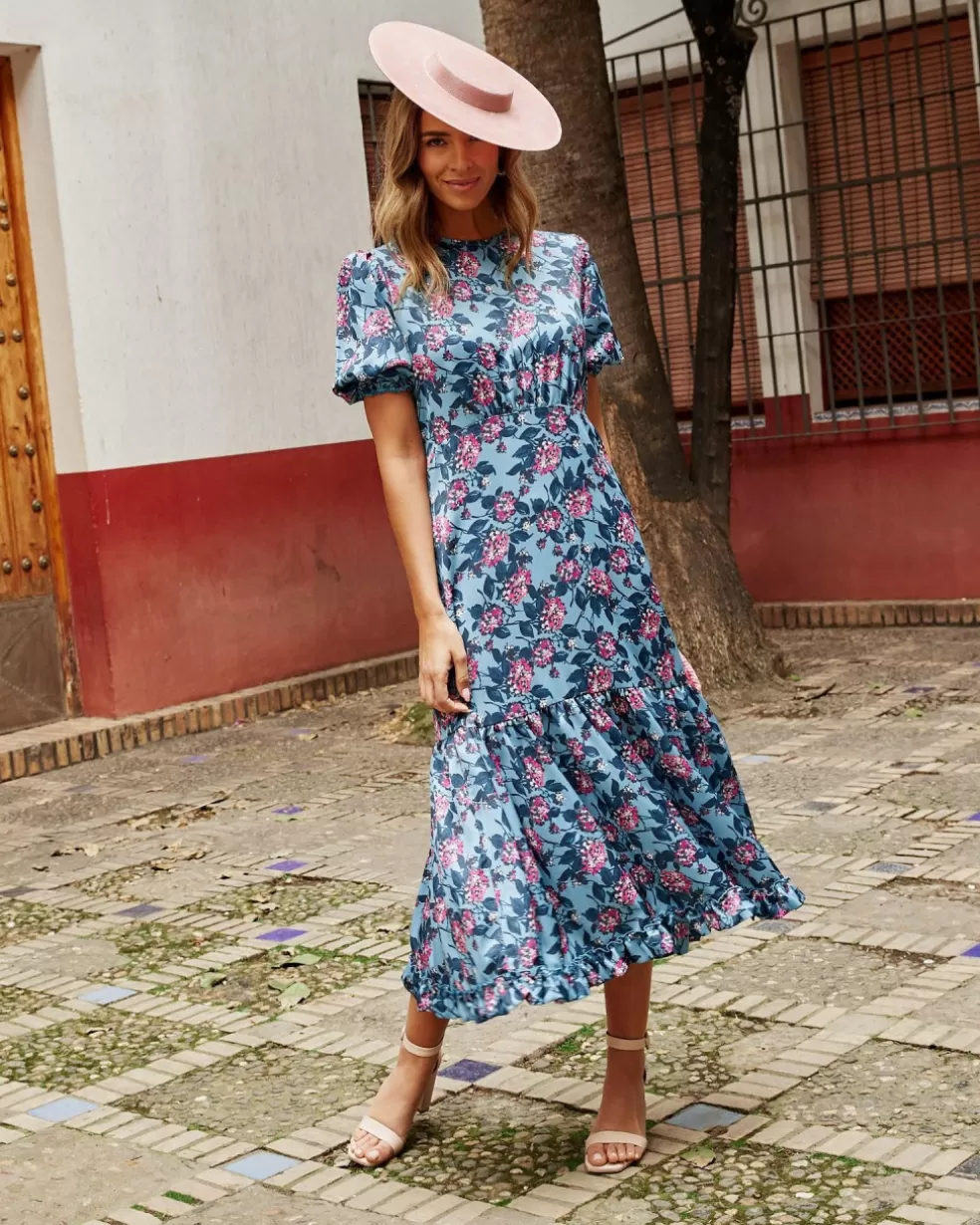 FERIA>Polin et moi Vestido Midi Cayetana CELESTE